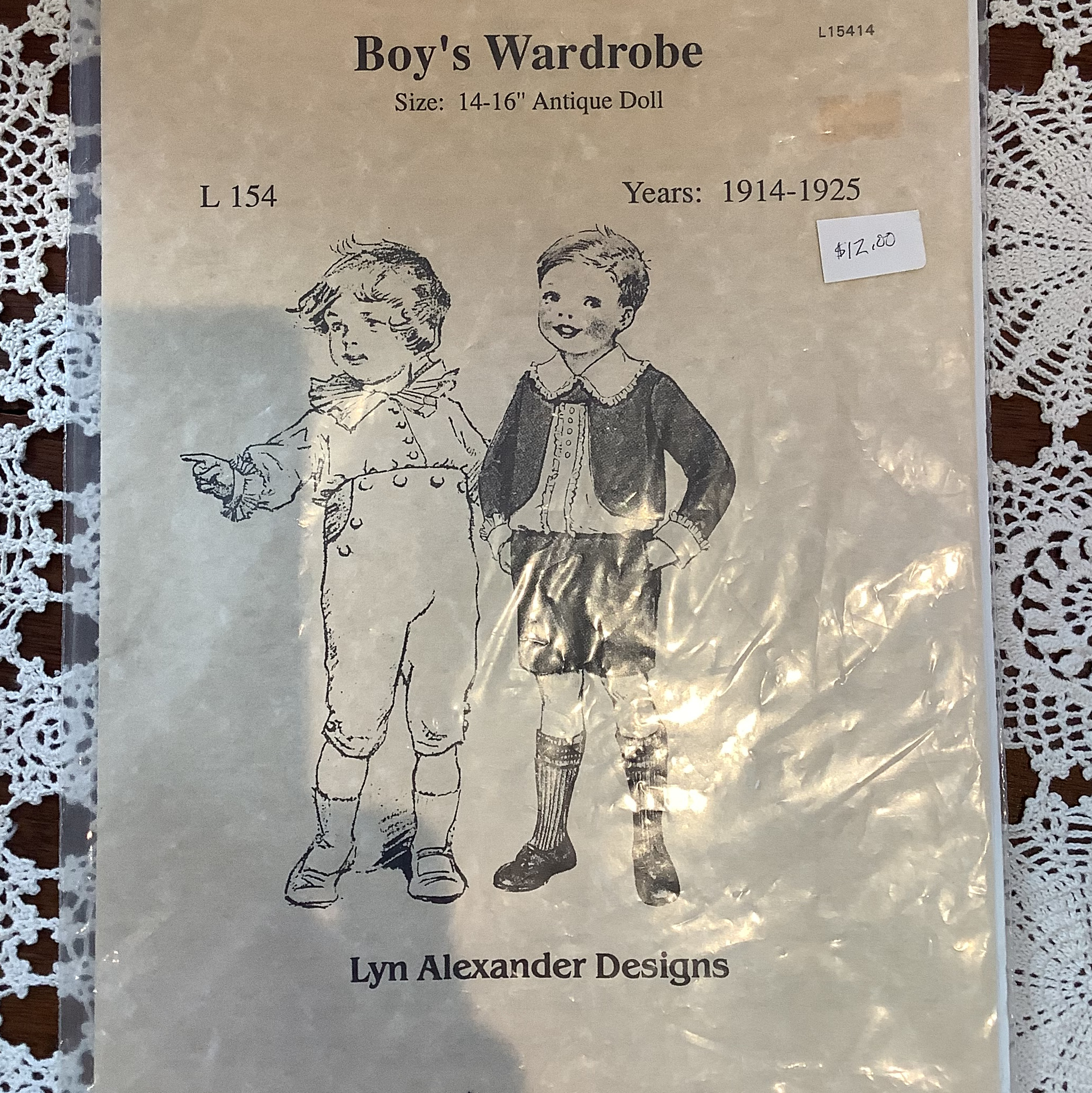 Sewing pattern to make suits for 14 to 16-inch dolls