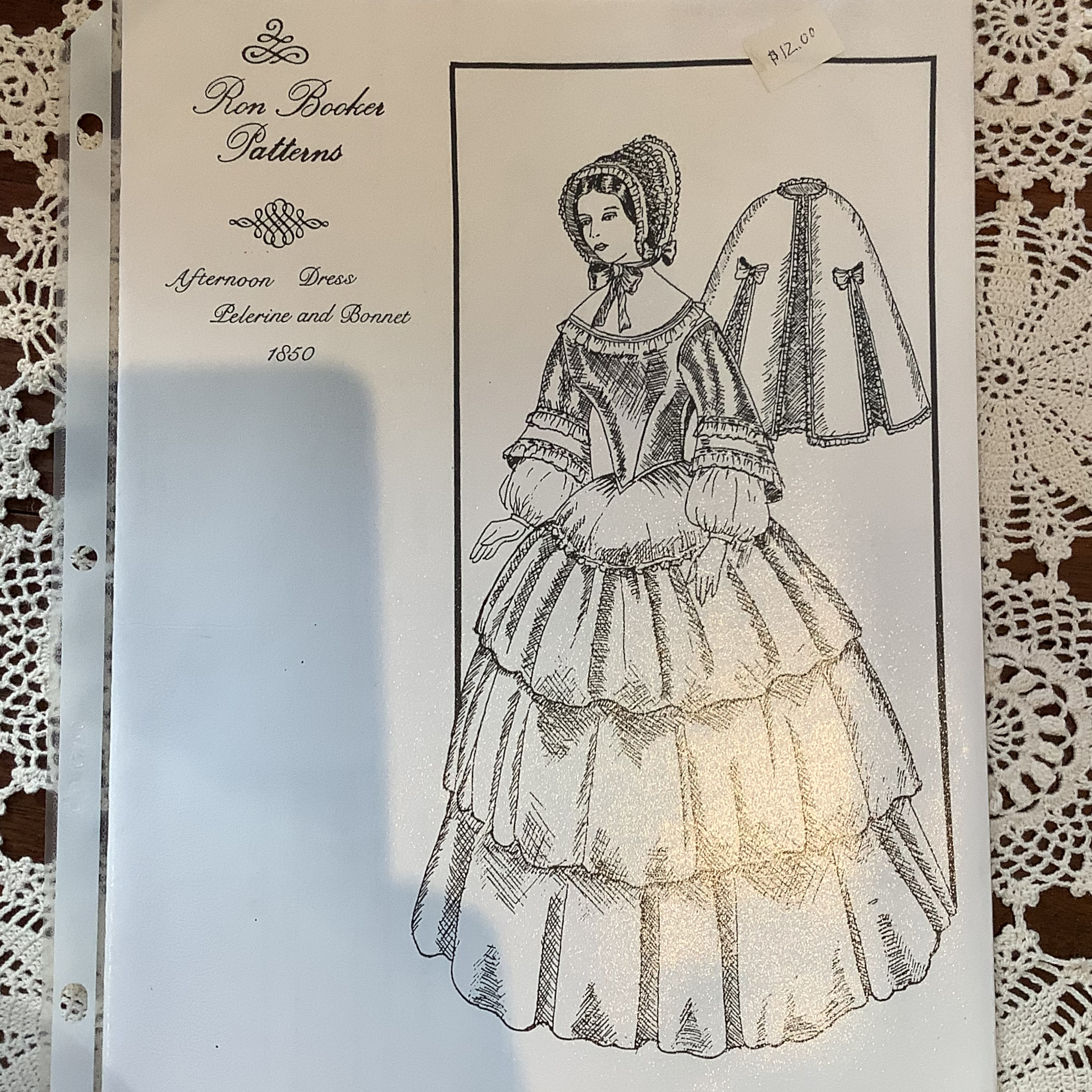 Sewing pattern to make 1850 afternoon dress for Alyssa or Estella doll