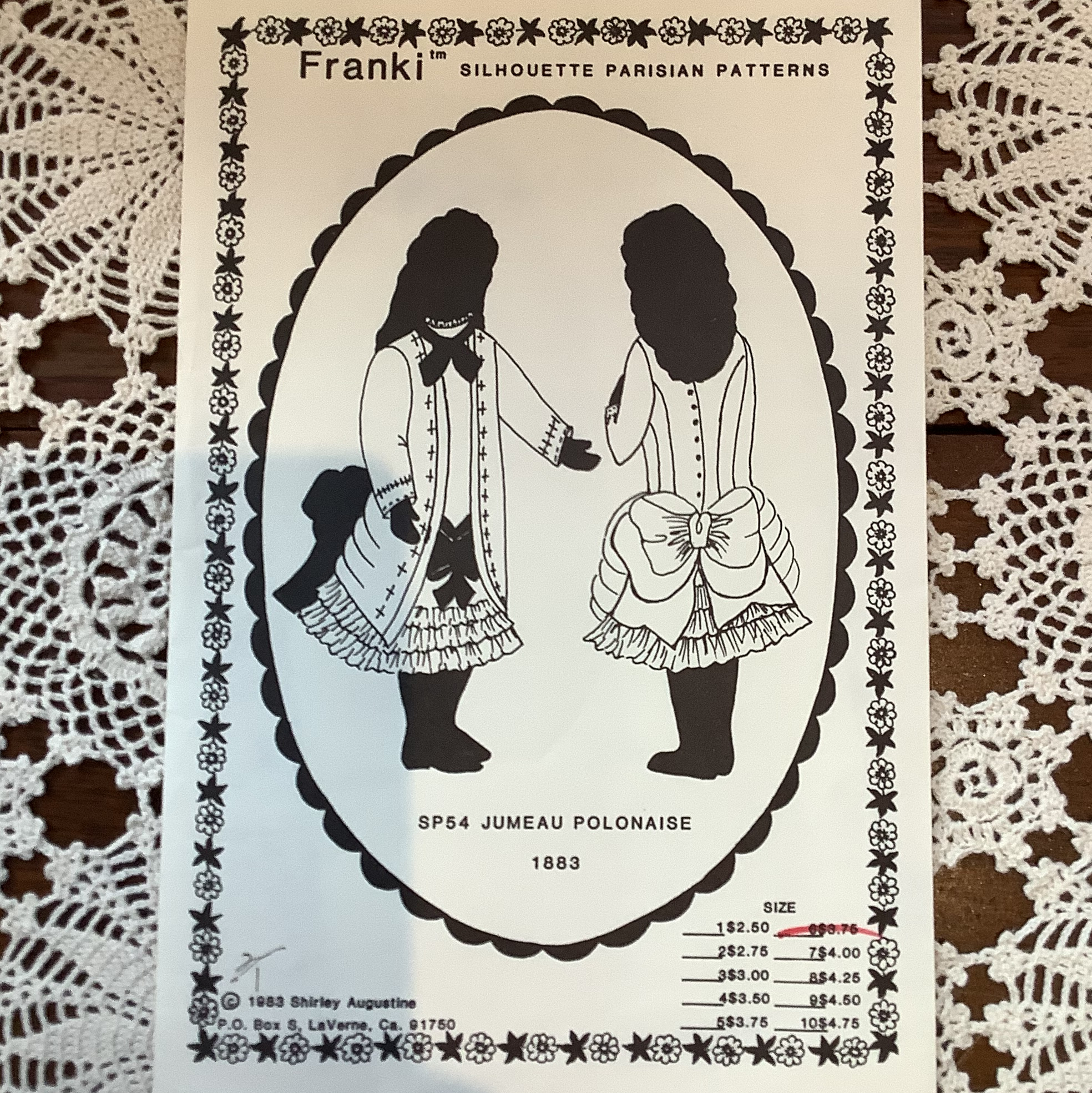 Pattern for a dress with long jacket, drop waist and large bustle bow