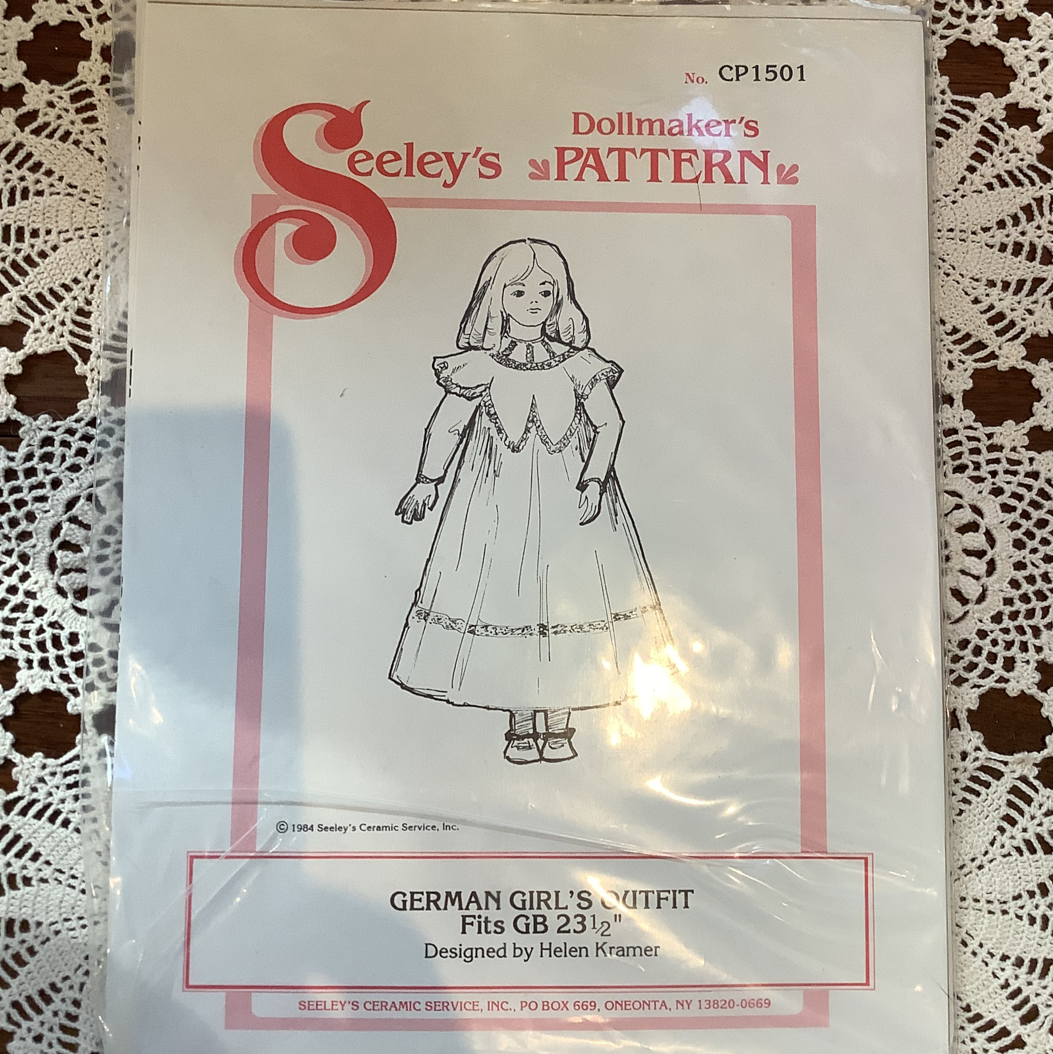 Pattern for long, loose dress with elaborate yoke collar